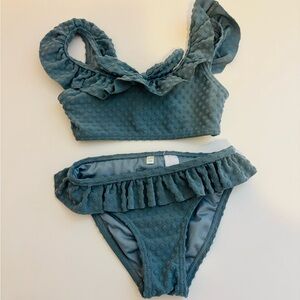 Rylee and Cru Textured Ruffled Two-Piece Bikini